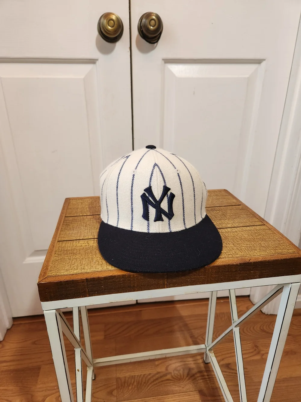 American Needle Pinstripe New York Yankees Cap - Navy & White